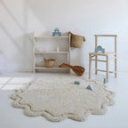 Alfombra Infantil 110 cm SWEET APRIL ECRU Algodón Lavable en lavadora