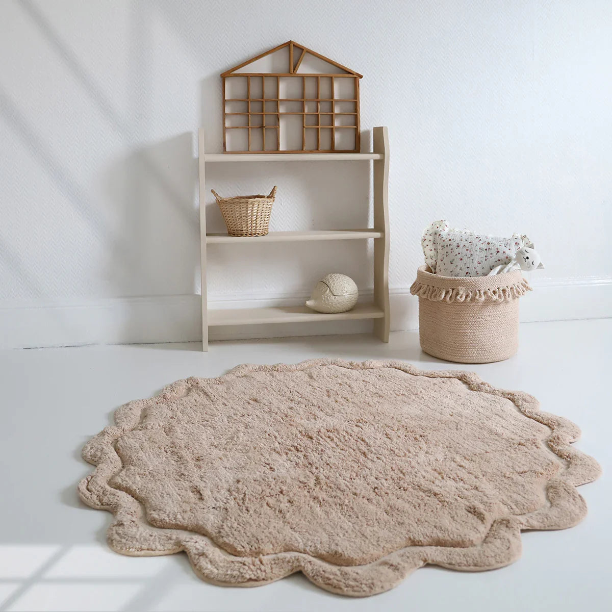 Alfombra Infantil 110 cm SWEET APRIL NUDE Algodón Lavable en lavadora