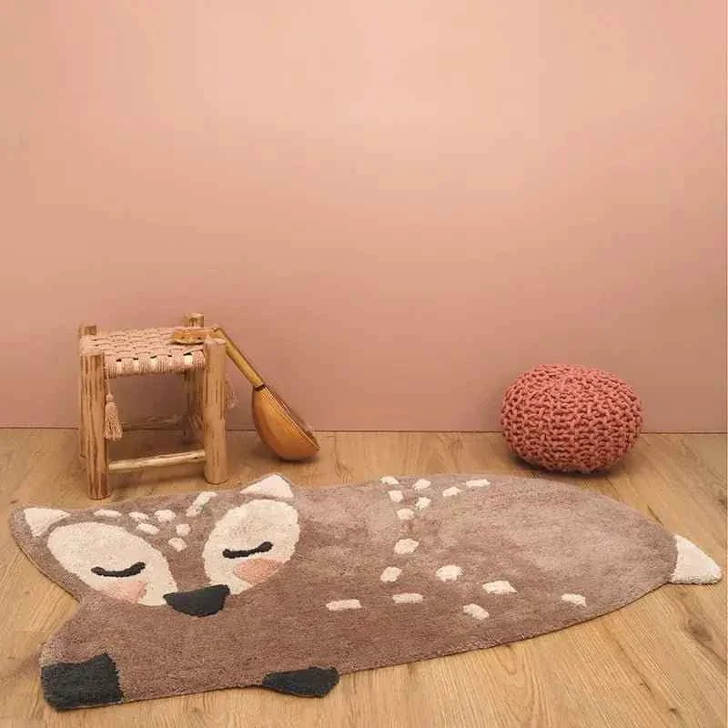 Alfombra Infantil 70x110 cm DEER Algodón Lavable en lavadora