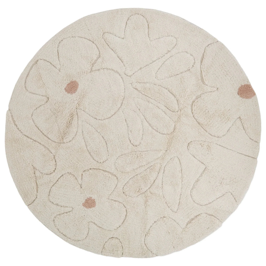 Alfombra infantil lavable GENTLE FLORA Redonda 140cm