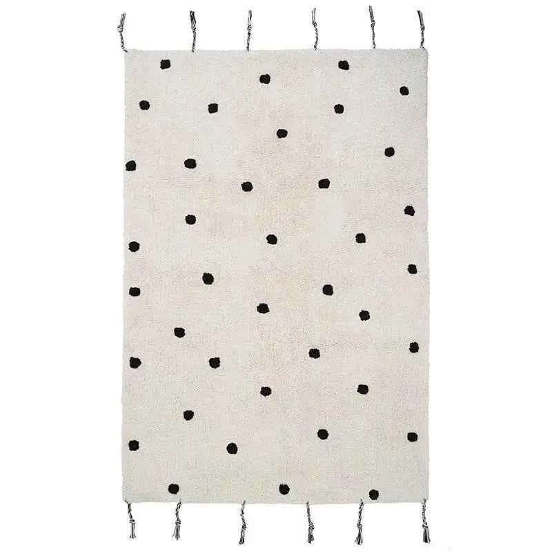 Alfombra Infantil NÜMI BLACK con lunares 100x150