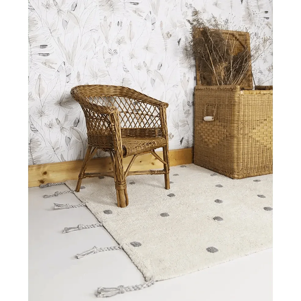 Alfombra Infantil NÜMI GRIS con lunares 100x150