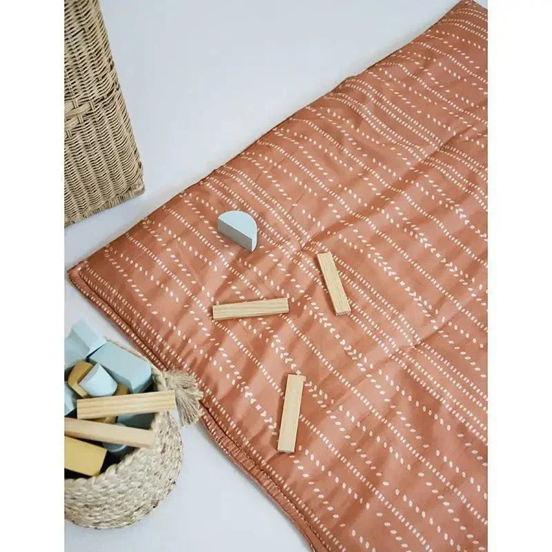 Alfombra de juegos infantil de algodón estampada estilo bohemio NEPO TERRACOTA 100x100