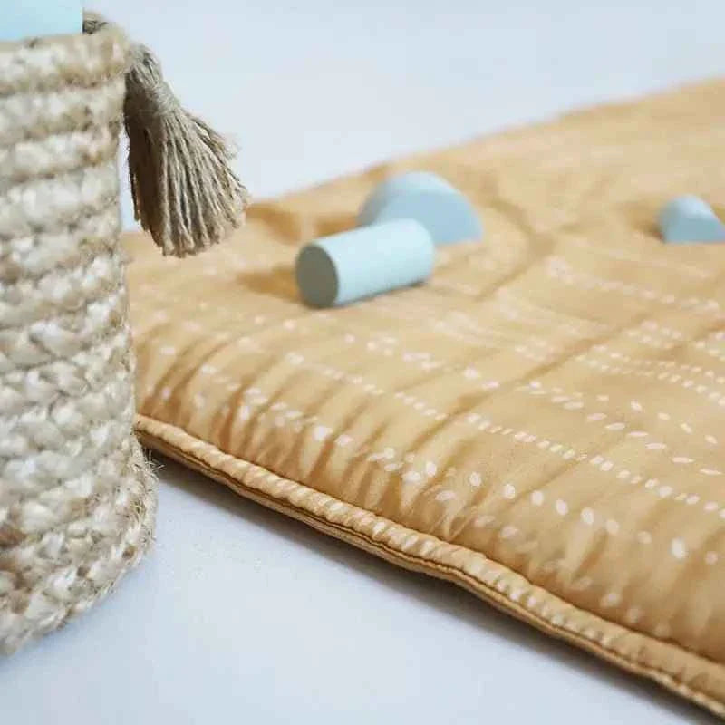 Alfombra multiusos de algodón para bebé Mostaza