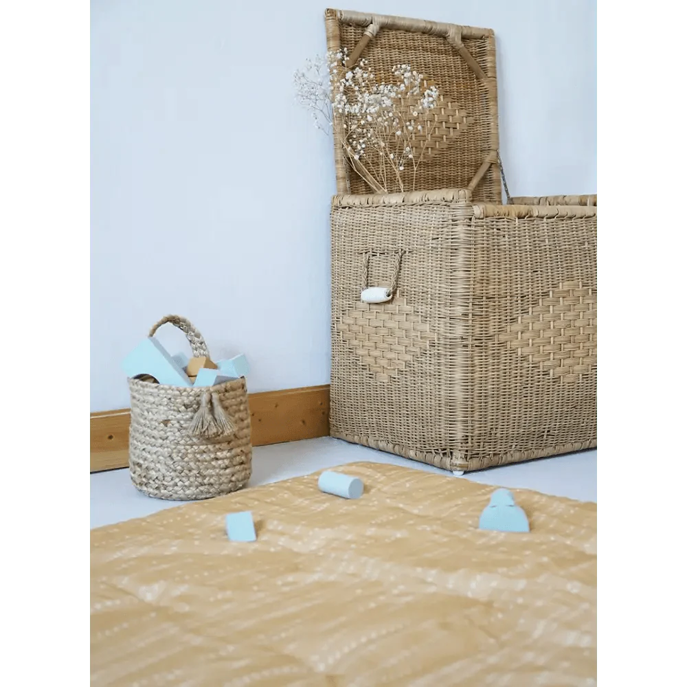 Alfombra multiusos de algodón para bebé Mostaza