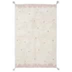 Alfombra de algodón lavable para dormitorio infantil con lunares MINNA 100x150