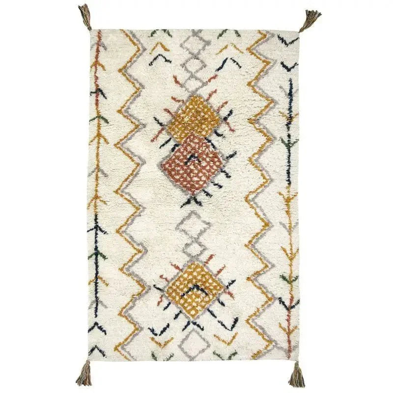 Alfombra infantil de algodón estilo berbère 100x160 lavable en máquina