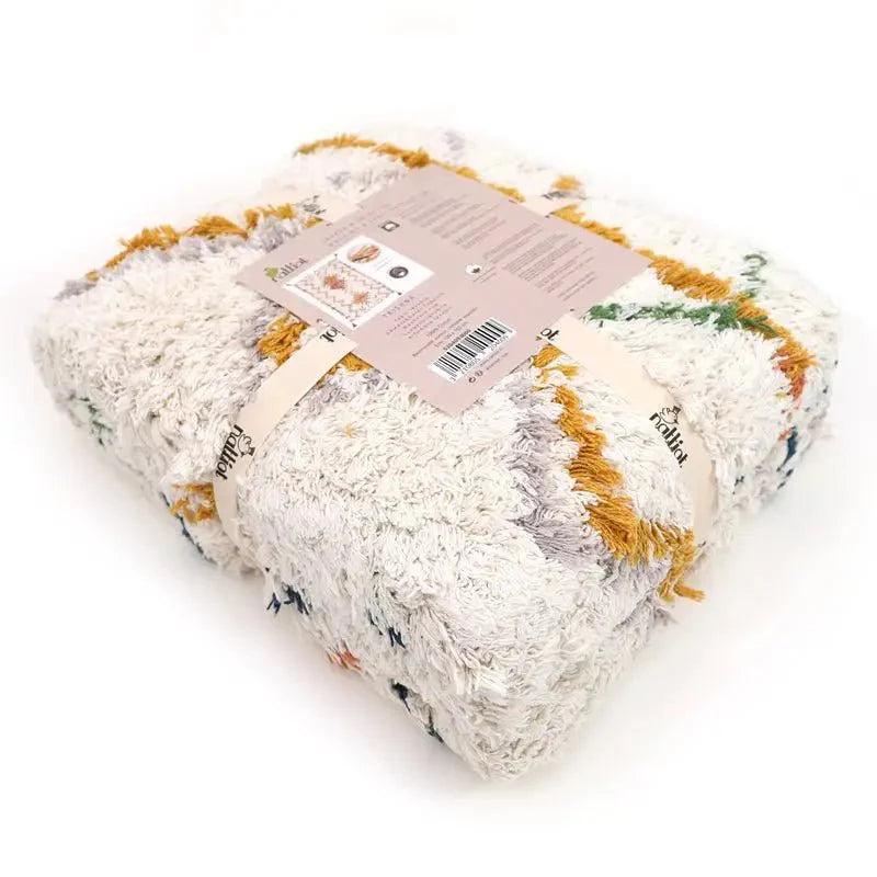 Alfombra infantil de algodón estilo berbère 100x160 lavable en máquina