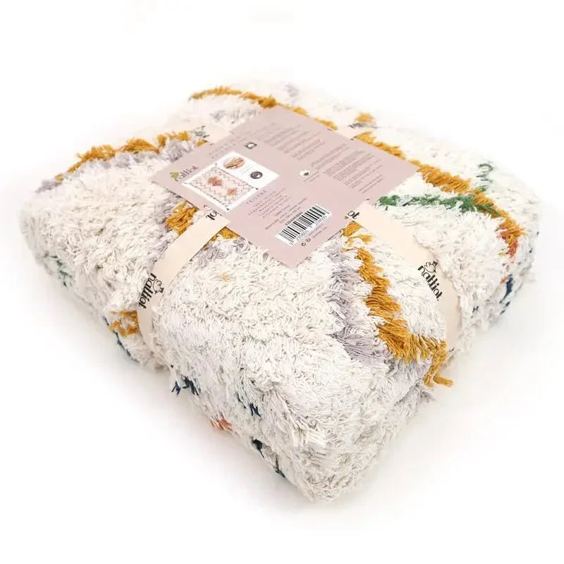 Alfombra infantil de algodón estilo berbère 100x160 lavable en máquina