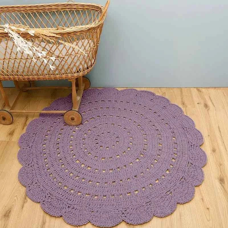 Alfombra infantil crochet ALMA MAUVE 120cm
