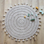 Alfombra infantil de algodón crochet NILA GRIS PERLE