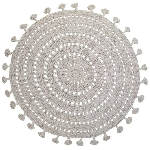 Alfombra infantil de algodón crochet NILA GRIS PERLE
