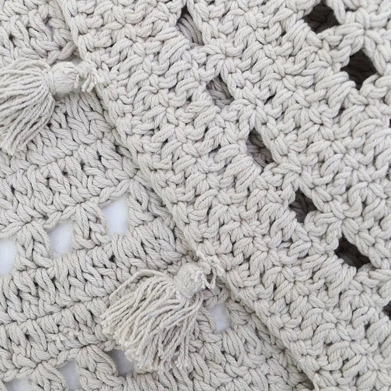 Alfombra infantil de algodón crochet NILA GRIS PERLE