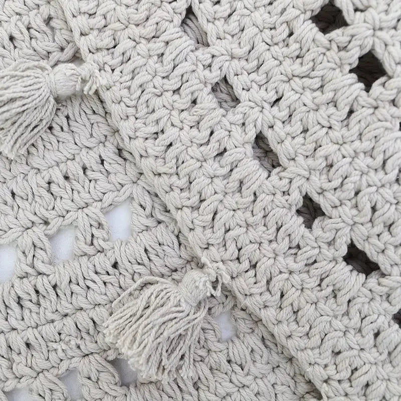 Alfombra infantil de algodón crochet NILA GRIS PERLE