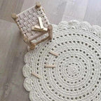 ALMA ECRU Alfombra Infantil de Ganchillo 120cm