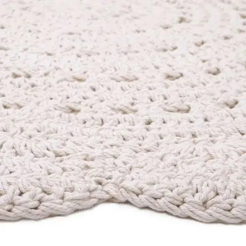 ALMA ECRU Alfombra Infantil de Ganchillo 120cm