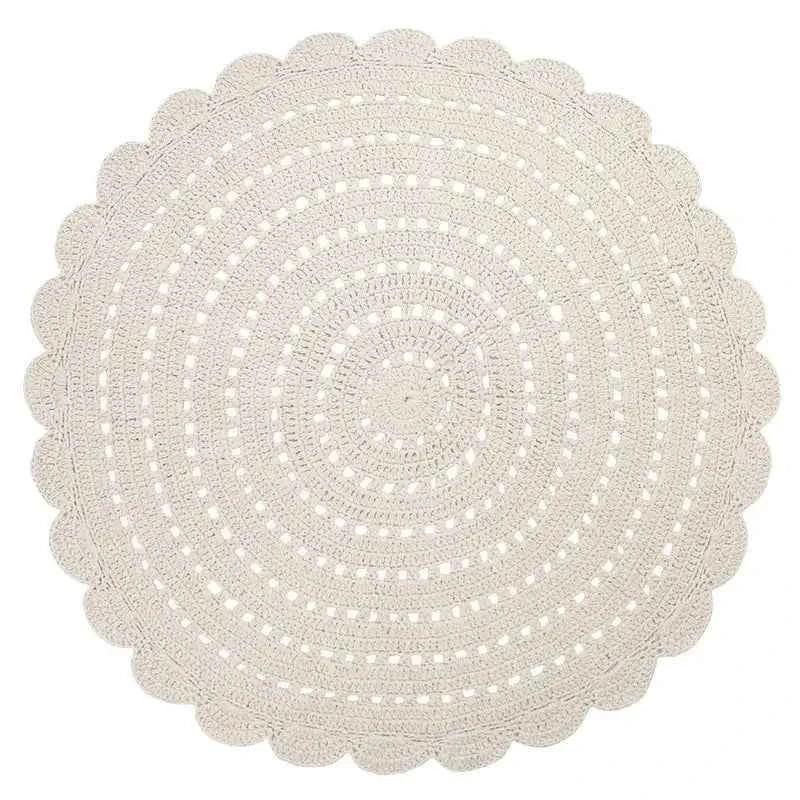 ALMA ECRU L Alfombra Infantil Crochet 150cm