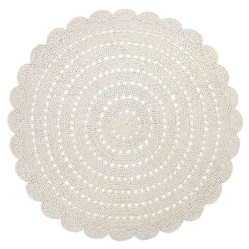 ALMA ECRU L Alfombra Infantil Crochet 150cm