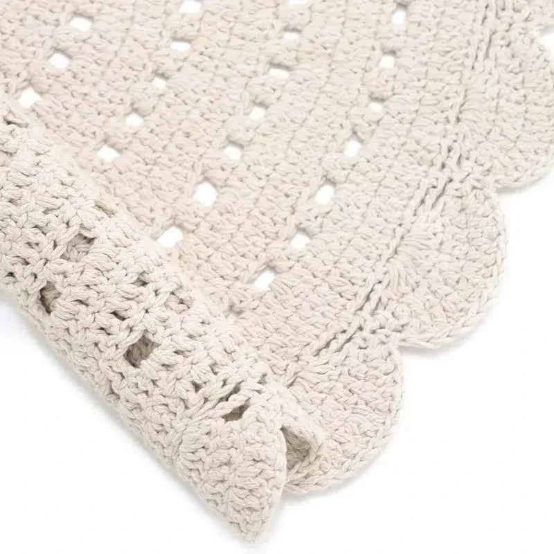 ALMA ECRU L Alfombra Infantil Crochet 150cm