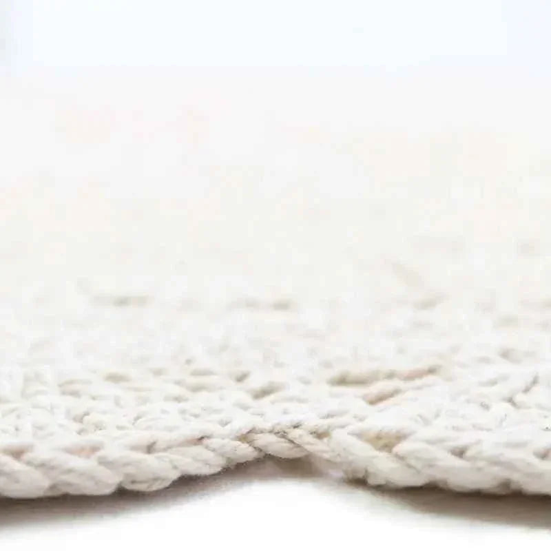 ALMA ECRU L Alfombra Infantil Crochet 150cm