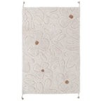 Alfombra infantil de algodón lavable con estampado de flores GENTLE FLORA Algodón Lavable en lavadora