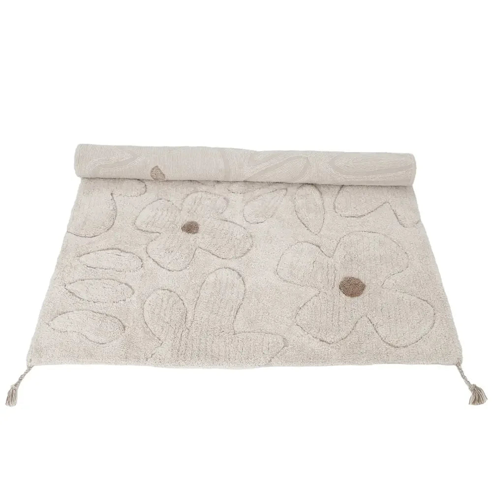 Alfombra infantil de algodón lavable con estampado de flores GENTLE FLORA Algodón Lavable en lavadora