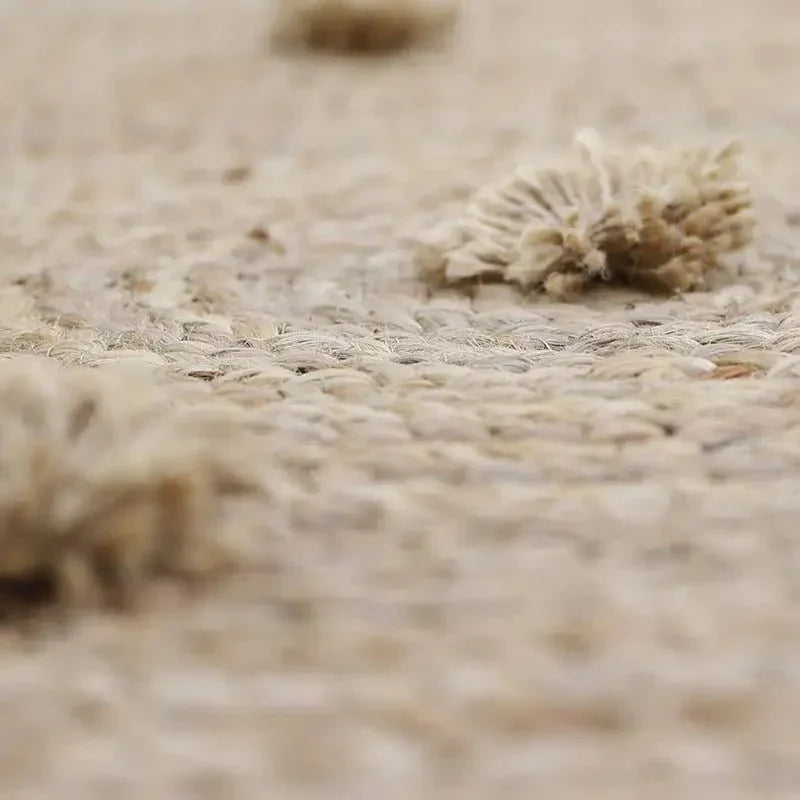 Alfombra de jute con pompones SISKA 140cm
