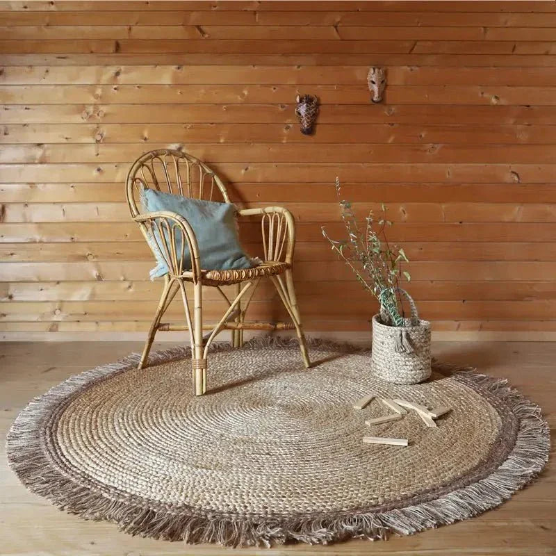THAR Alfombra Infantil jute con pompones