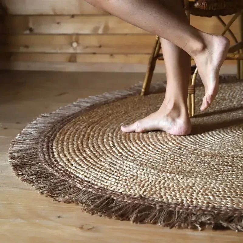 THAR Alfombra Infantil jute con pompones