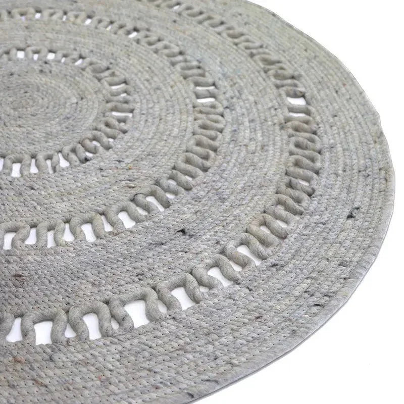 Alfombra de lana redonda BIBEK GRIS S