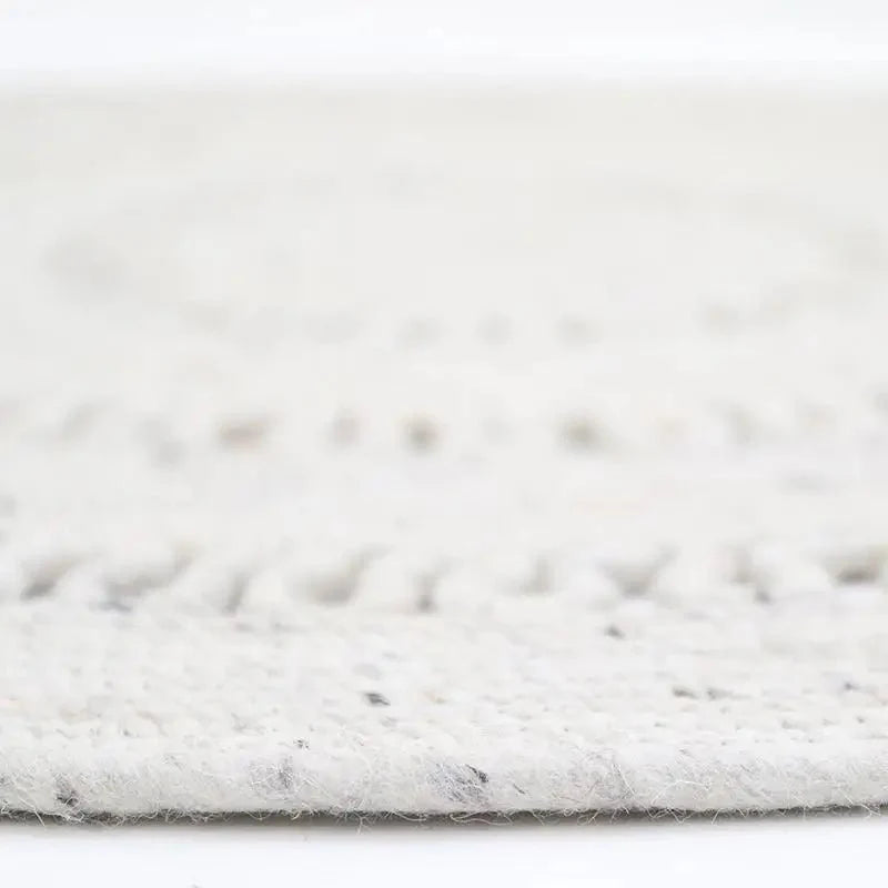 Alfombra de lana redonda BIBEK NATUREL M