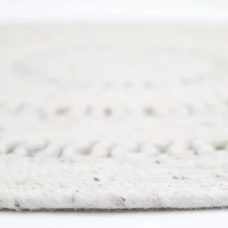 Alfombra de lana redonda BIBEK NATUREL M