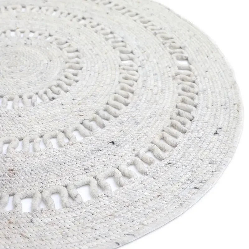 Alfombra de lana redonda BIBEK NATUREL M