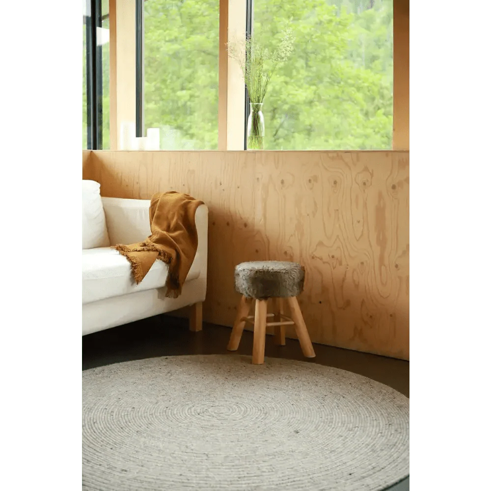 Alfombra de lana redonda NEETHU GRIS M