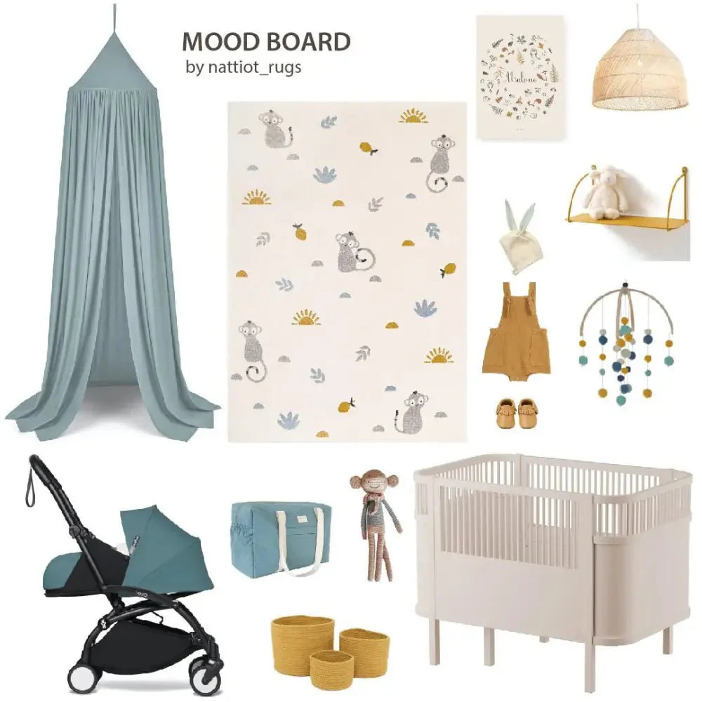 Alfombra infantil LITTLE WILD MONKEY MIEL M 120x170