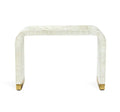 Natural Stripe Waterfall Bone Inlay Console Table with Brass Leg