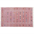 Natural Vegetable Dyed Indian Dhurrie Reversible Cotton Rug - Blush Galaxy