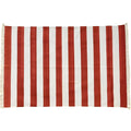 Natural Vegetable Dyed Indian Dhurrie Reversible Cotton Rug - Red Stripe