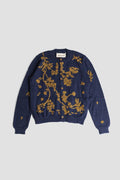 Baziszt Blossom Cardigan — Navy