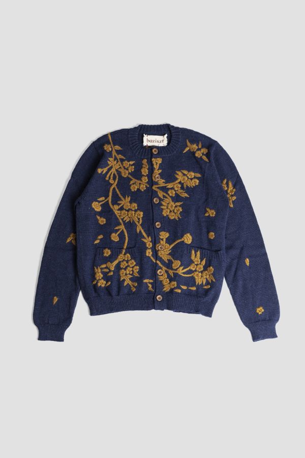 Baziszt Blossom Cardigan — Navy