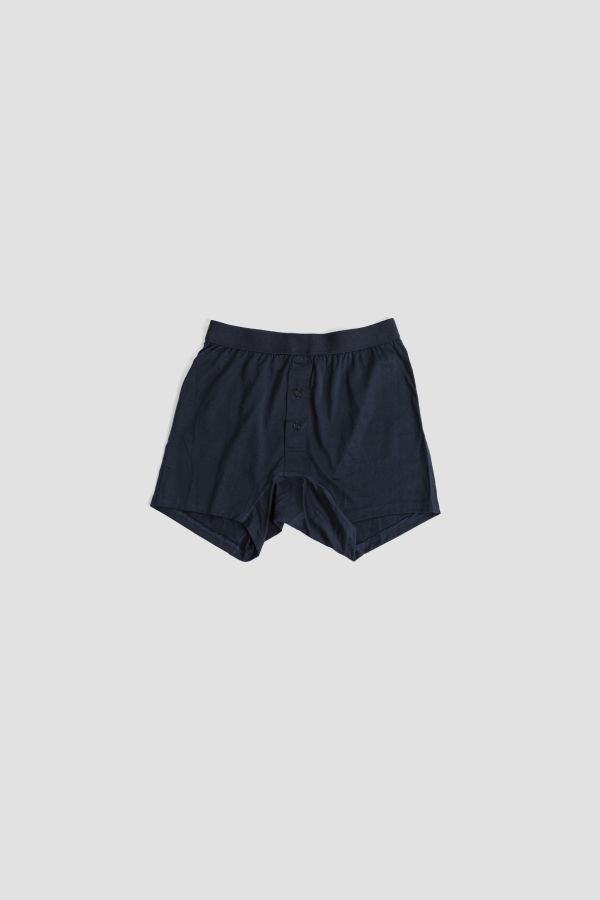 Handvaerk Hand-Finished Jersey Boxer Briefs — Navy