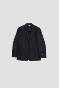 Burberry Oversize Notched-Lapel Blazer — Navy