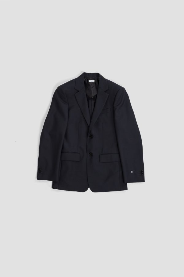 Burberry Oversize Notched-Lapel Blazer — Navy