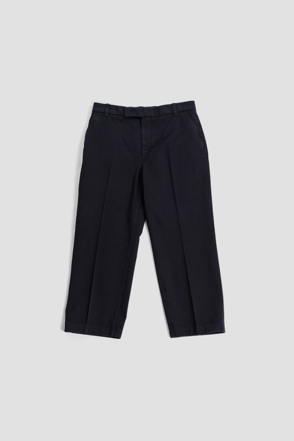 Thom Browne Relaxed Cropped Chino Trousers — Navy