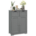 Freestanding Bathroom Storage Cabinet, Floor Cupboard with 2 Drawers & Adjustable Shelf, Grey