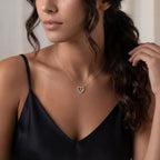 Cubic Zirconia Heart Necklace - Sterling Silver