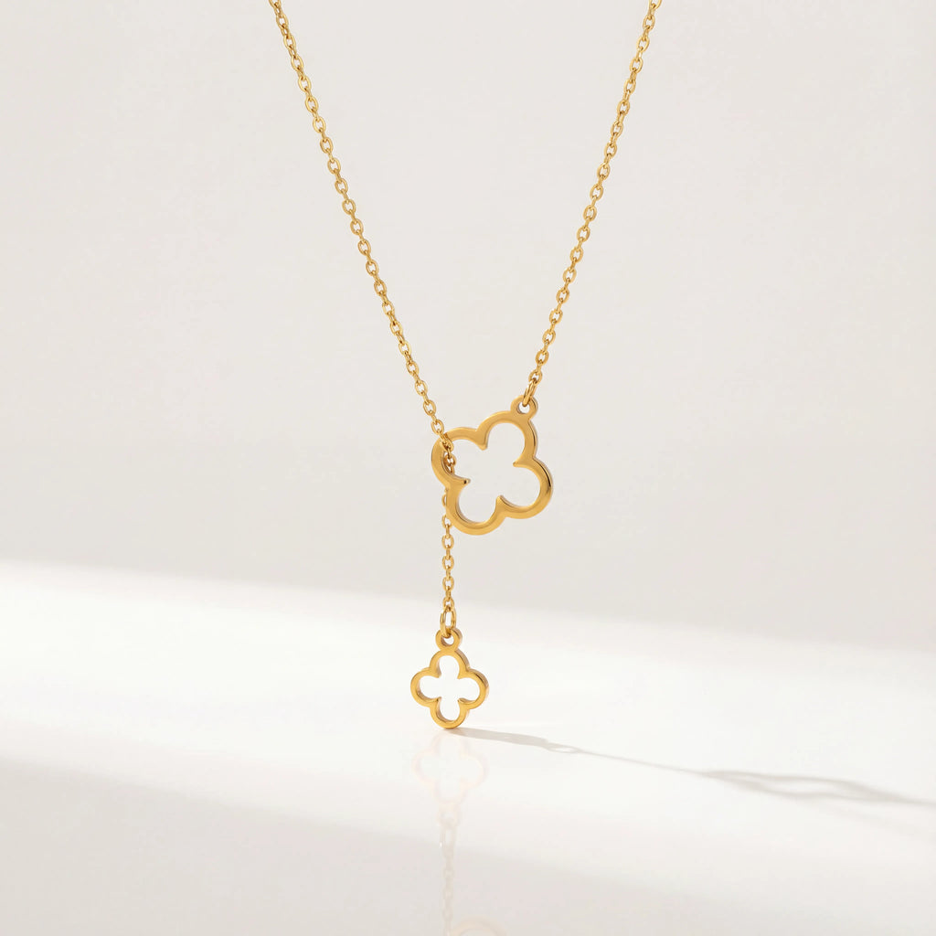 Clover Drop Necklace - Solid Silver / Style 1