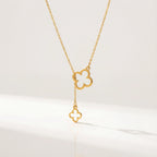 Clover Drop Necklace - Solid Silver / Style 1