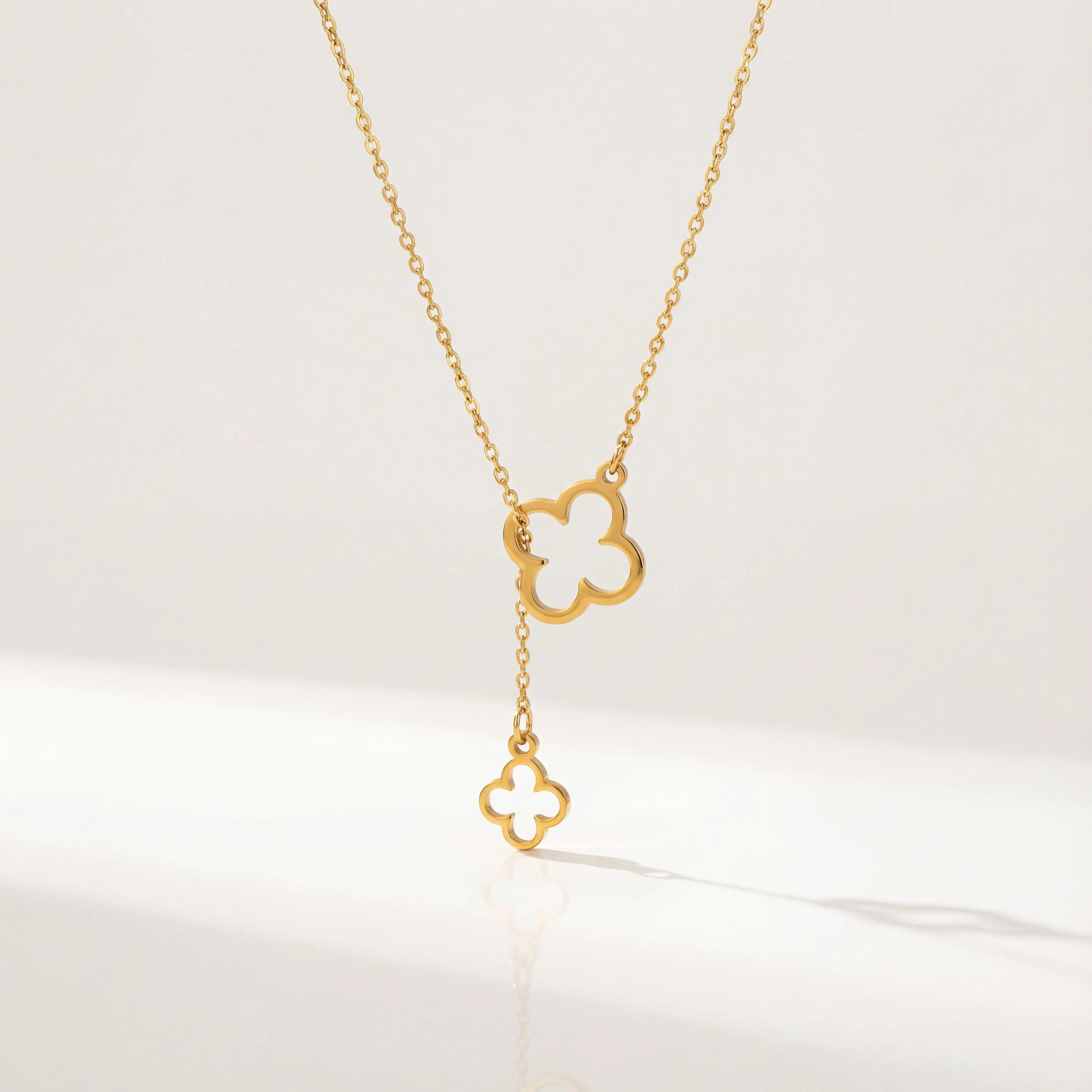 Clover Drop Necklace - Solid Silver / Style 1