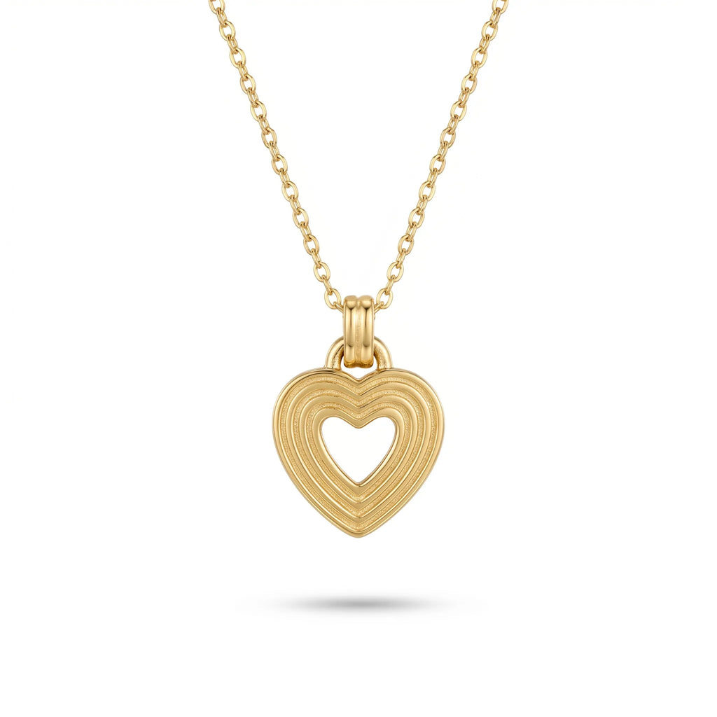 Cut Out Heart Necklace - Sterling Silver